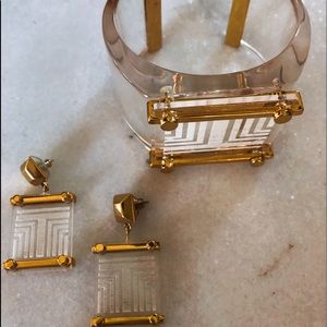 Tory Burch Acrylic Cuff/Acrylic Earrings